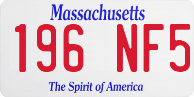 MA license plate 196NF5