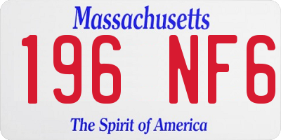 MA license plate 196NF6