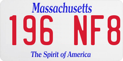 MA license plate 196NF8