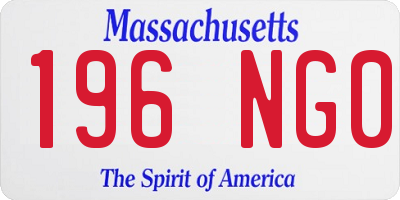 MA license plate 196NG0