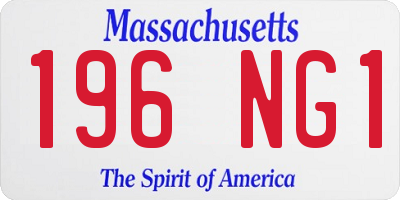 MA license plate 196NG1