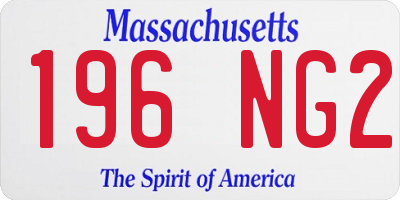 MA license plate 196NG2