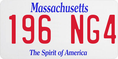 MA license plate 196NG4