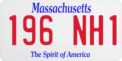 MA license plate 196NH1