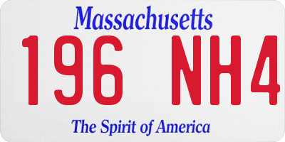 MA license plate 196NH4