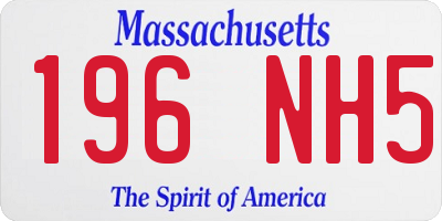 MA license plate 196NH5