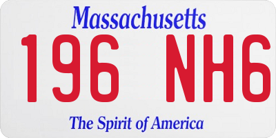 MA license plate 196NH6
