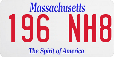 MA license plate 196NH8