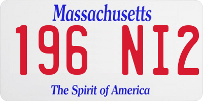 MA license plate 196NI2