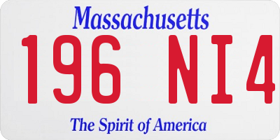 MA license plate 196NI4