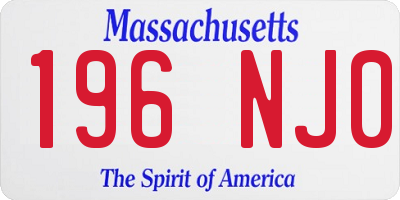 MA license plate 196NJ0