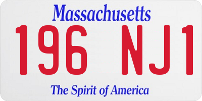 MA license plate 196NJ1