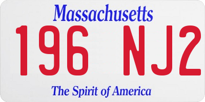 MA license plate 196NJ2
