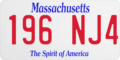 MA license plate 196NJ4