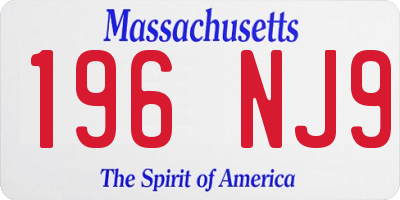 MA license plate 196NJ9