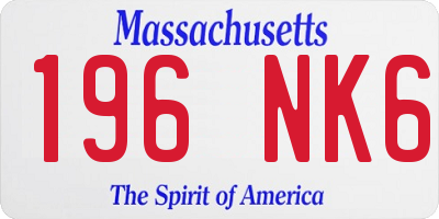 MA license plate 196NK6