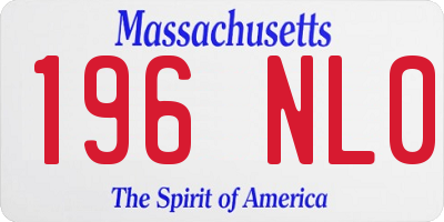MA license plate 196NL0