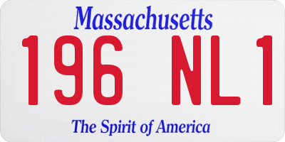 MA license plate 196NL1