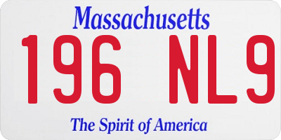 MA license plate 196NL9