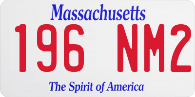 MA license plate 196NM2