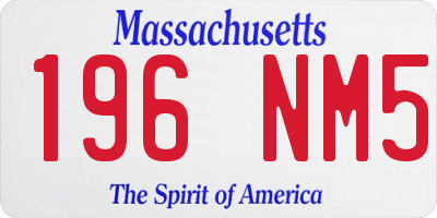 MA license plate 196NM5