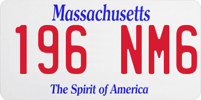 MA license plate 196NM6