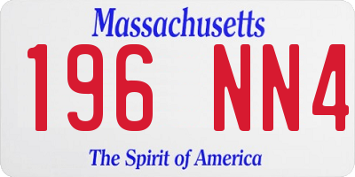 MA license plate 196NN4