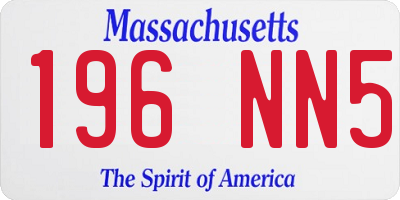 MA license plate 196NN5