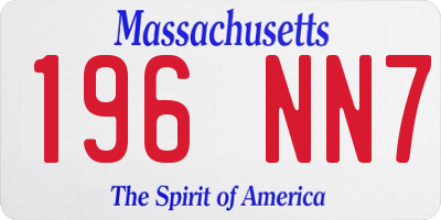 MA license plate 196NN7