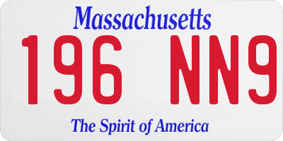 MA license plate 196NN9