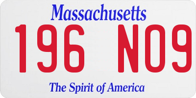 MA license plate 196NO9