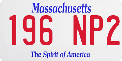 MA license plate 196NP2