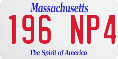 MA license plate 196NP4