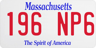 MA license plate 196NP6