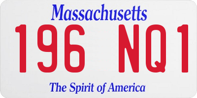 MA license plate 196NQ1