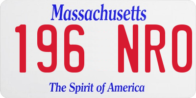 MA license plate 196NR0