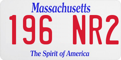 MA license plate 196NR2