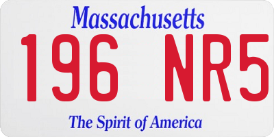MA license plate 196NR5