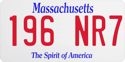 MA license plate 196NR7