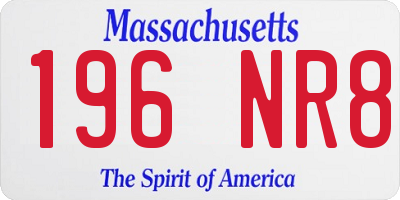 MA license plate 196NR8