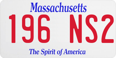 MA license plate 196NS2