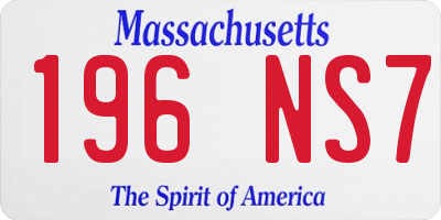 MA license plate 196NS7
