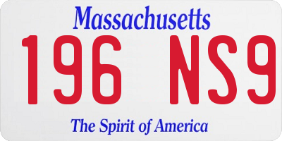 MA license plate 196NS9