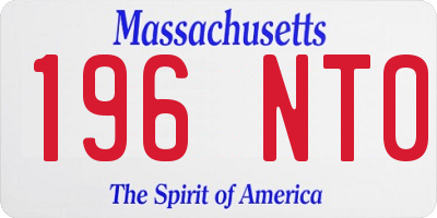 MA license plate 196NT0