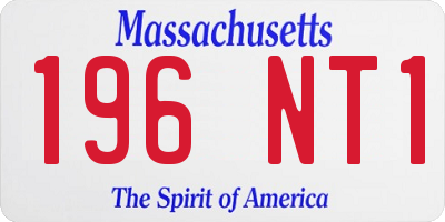 MA license plate 196NT1