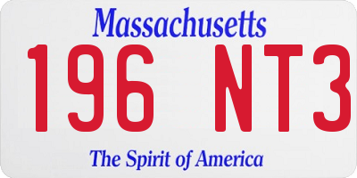 MA license plate 196NT3