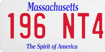 MA license plate 196NT4