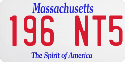 MA license plate 196NT5