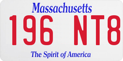MA license plate 196NT8