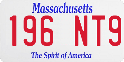 MA license plate 196NT9